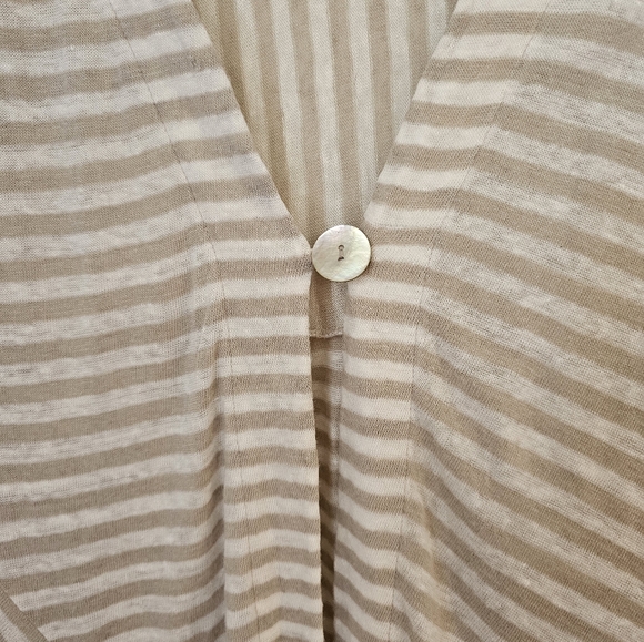 Soft surroundings cascadia striped cardigan 100% linen - Picture 4 of 10